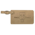 Luggage ID Tag - Light Brown, Leatherette